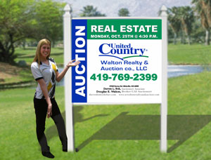 4x4 Real Estate Auction Sign