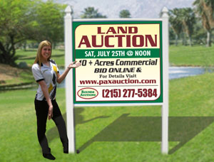 4x4 Commercial Auction sign