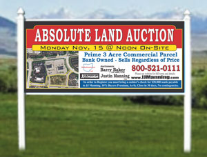 4x8 signs For Commercial Real Estate Auction