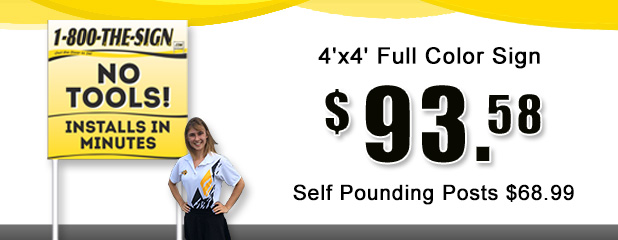 4x4 Commercial signs $89.98