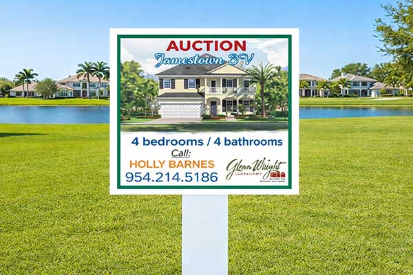 2x2 small auction lot signs for parcel marking and bidder navigation