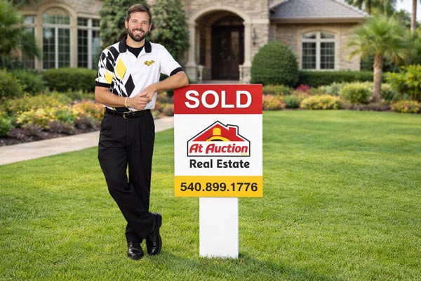 32x24 residential auction signs for property listings and bidder visibility