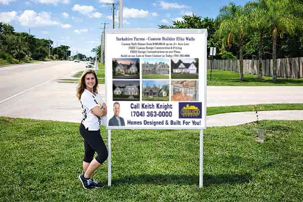 4x4 builder sign mounted outdoors