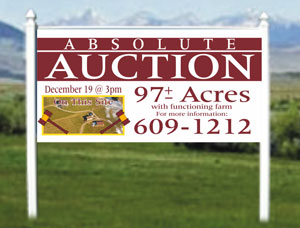 4x8 signs For Commercial Real Estate Auction