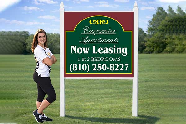 Preview of a 4×4 commercial site sign