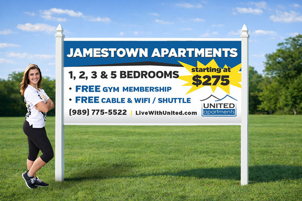 Apartment Signs installed outdoors