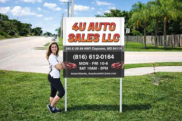 Preview of a 4×4 Sign with Metal Post Kit