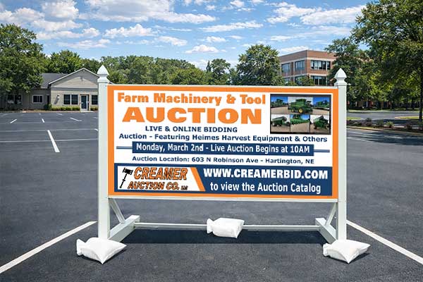 4x8 site sign with self standing post kit installed outdoors