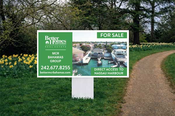 2x4 Better Homes and Gardens style directional signs for open house routes and traffic flow