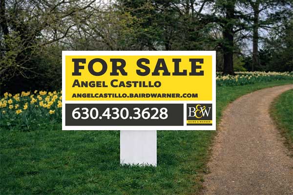 2x4 Baird & Warner directional sign for open house traffic