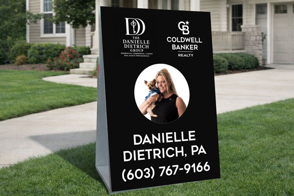 A-Frame for rent signs for sidewalk display