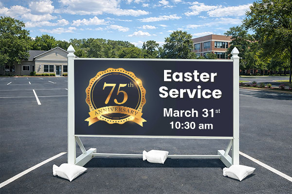 4x8 church sign installed outdoors for roadside visibility