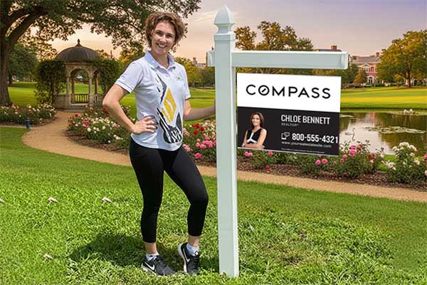 18x24 aluminum signs mounted with yard arm for long-term outdoor use