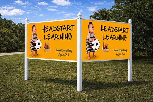 4x8 daycare sign installed outdoors