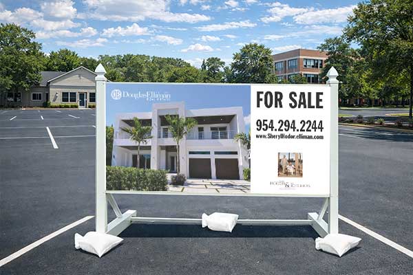 4x8 Douglas Elliman sign installed outdoors
