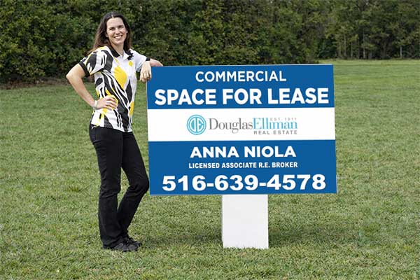 32x48 Douglas Elliman yard sign for directional visibility