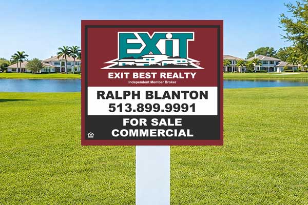 2x2 EXIT Realty signs for lot marking and small directional placement