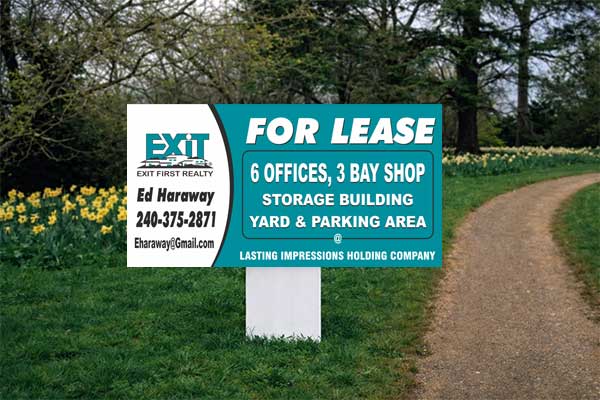 2x4 EXIT Realty directional sign for open house and traffic guidance