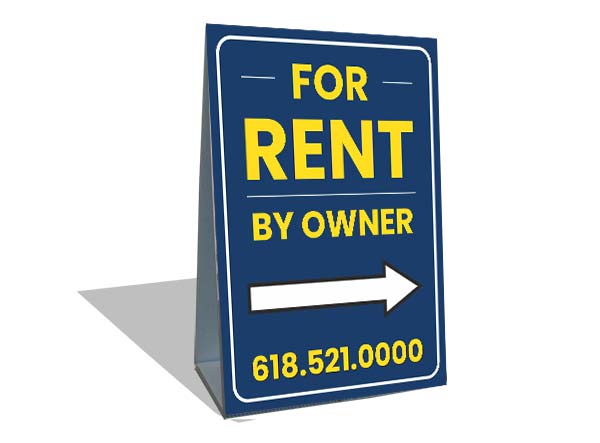 A-Frame for rent signs for sidewalk display