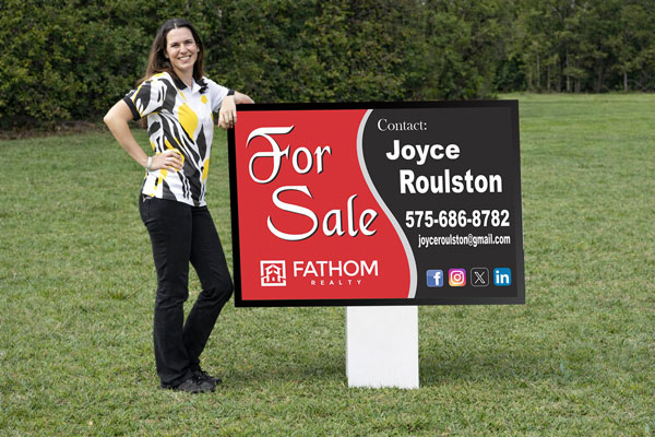 32x48 Fathom Realty yard sign for directional placement