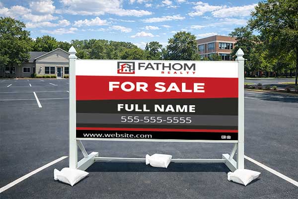 4x8 Fathom Realty sign installed outdoors