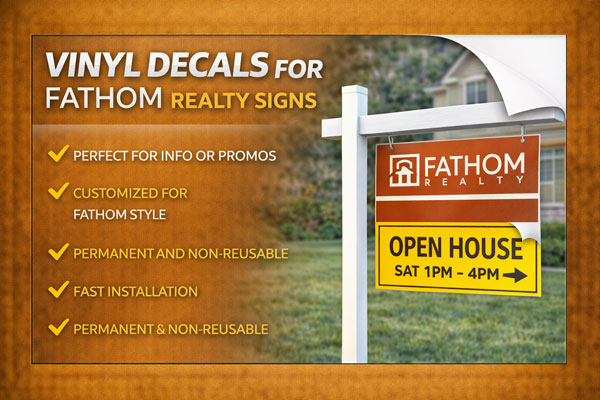 vinyl sign overlays used to update dates, times, and contact details