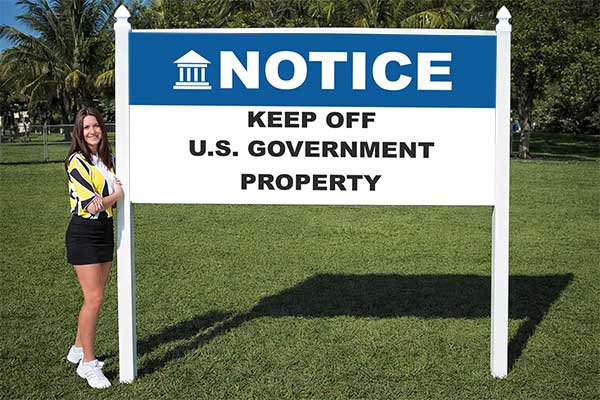 Government Signs installed outdoors