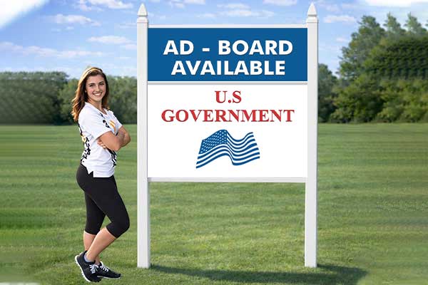 4x4 government sign mounted outdoors
