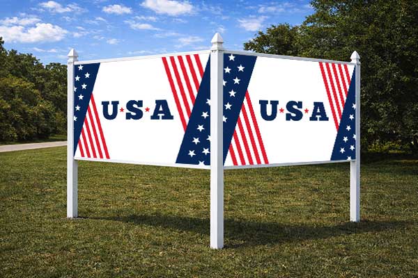 4x8 municipal site sign installed outdoors