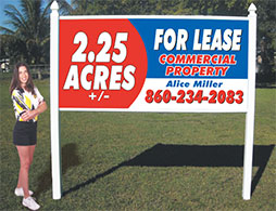 FOR LEASE Banner Large CUSTOM add your phone number 120in x 48in Multi-Color 