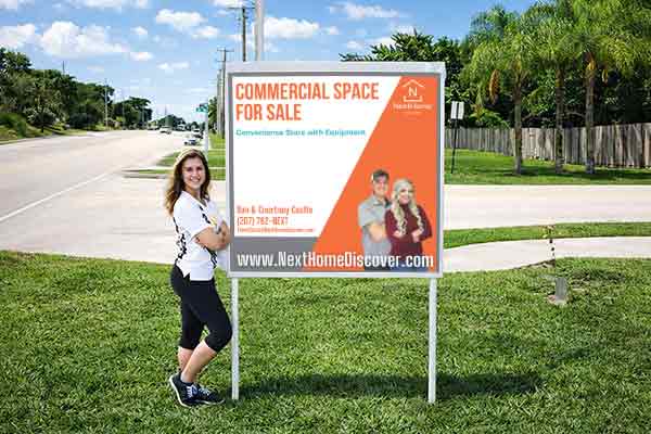 4x4 NextHome sign with metal post kit installed