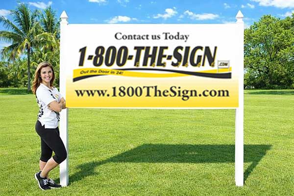 4x8 office sign installed outdoors at corporate property