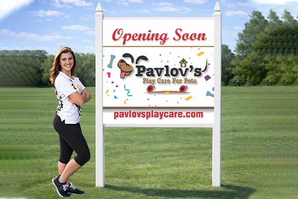 4x4 grand opening sign mounted outdoors