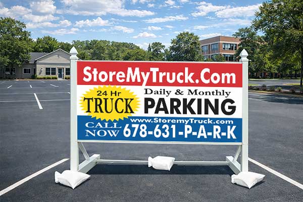 4x8 site sign with self standing post kit installed outdoors