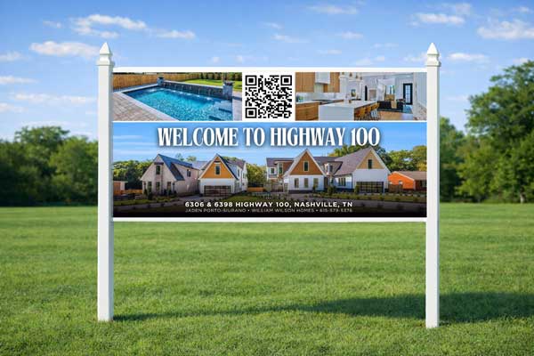 4x8 property sign mounted outdoors for maximum visibility
