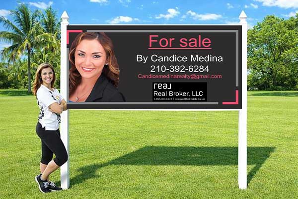 4x8 Real Broker sign installed outdoors