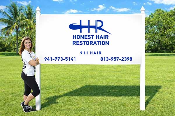 4x8 salon sign installed outdoors for roadside visibility