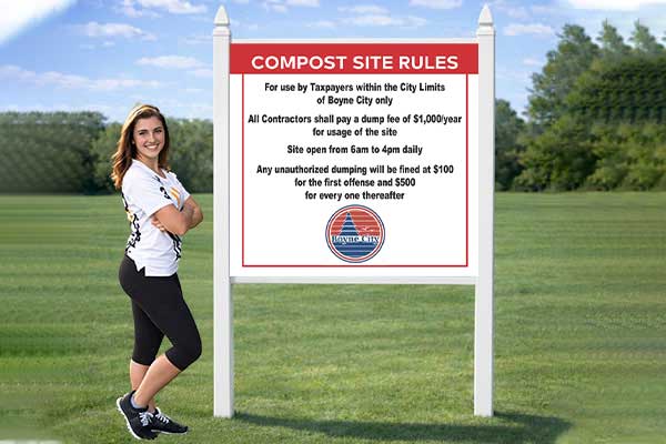 4x4 sign with standard pvc post kit installed outdoors