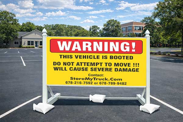 4x8 site sign with self standing post kit installed outdoors