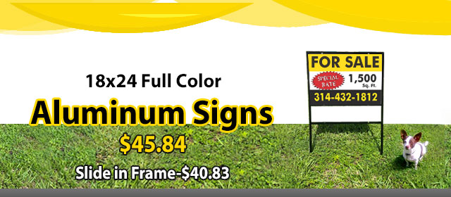 18x24 site signs mounted in slide-in frame