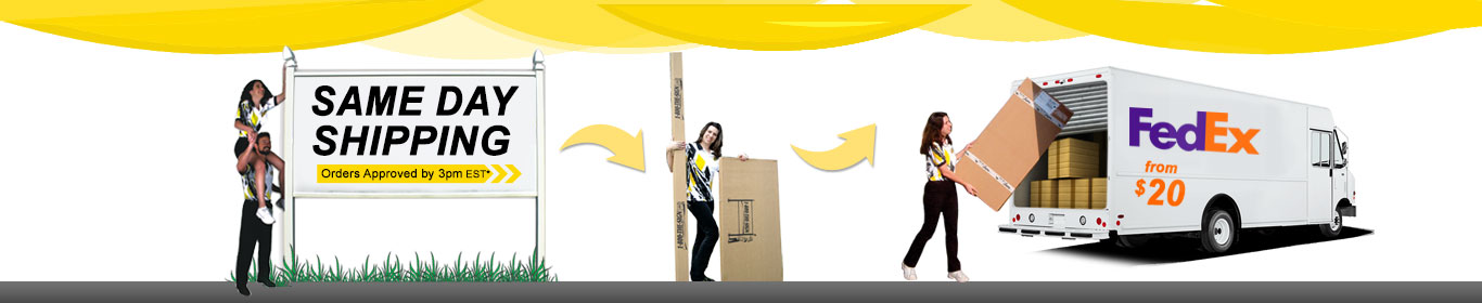 Commercial real estate signs with posts, ship same day