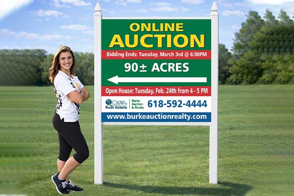 4x4 United Country sign mounted with PVC post kit