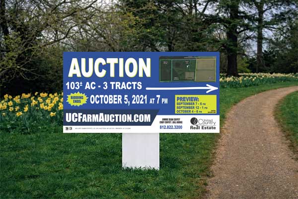 2x4 United Country directional sign for open house traffic