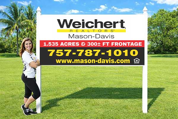 4x8 Weichert Realtors real estate sign installed outdoors