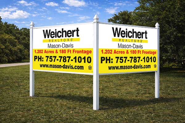 4x8 Weichert Realtors real estate sign installed outdoors