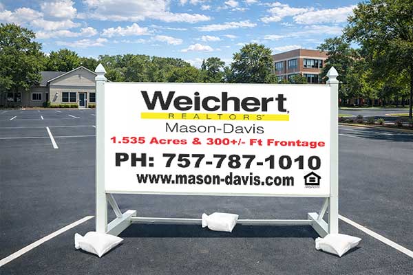 4x8 Weichert Realtors real estate sign installed outdoors